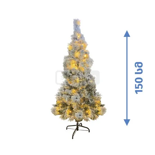 Christmas tree with snow & lights 150 cm